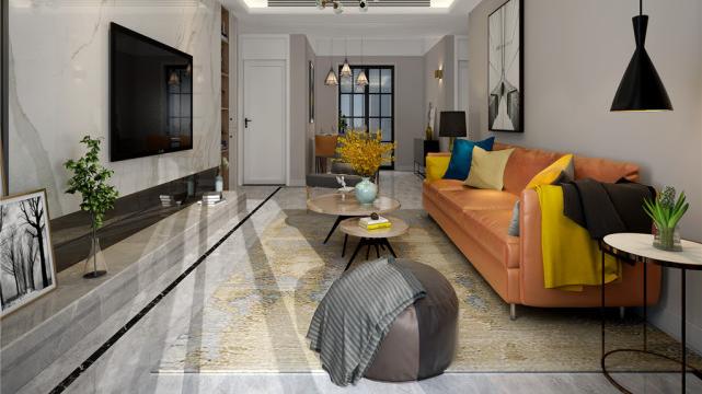 115平现代风三居室，玄关简单大方白色的主色调很美