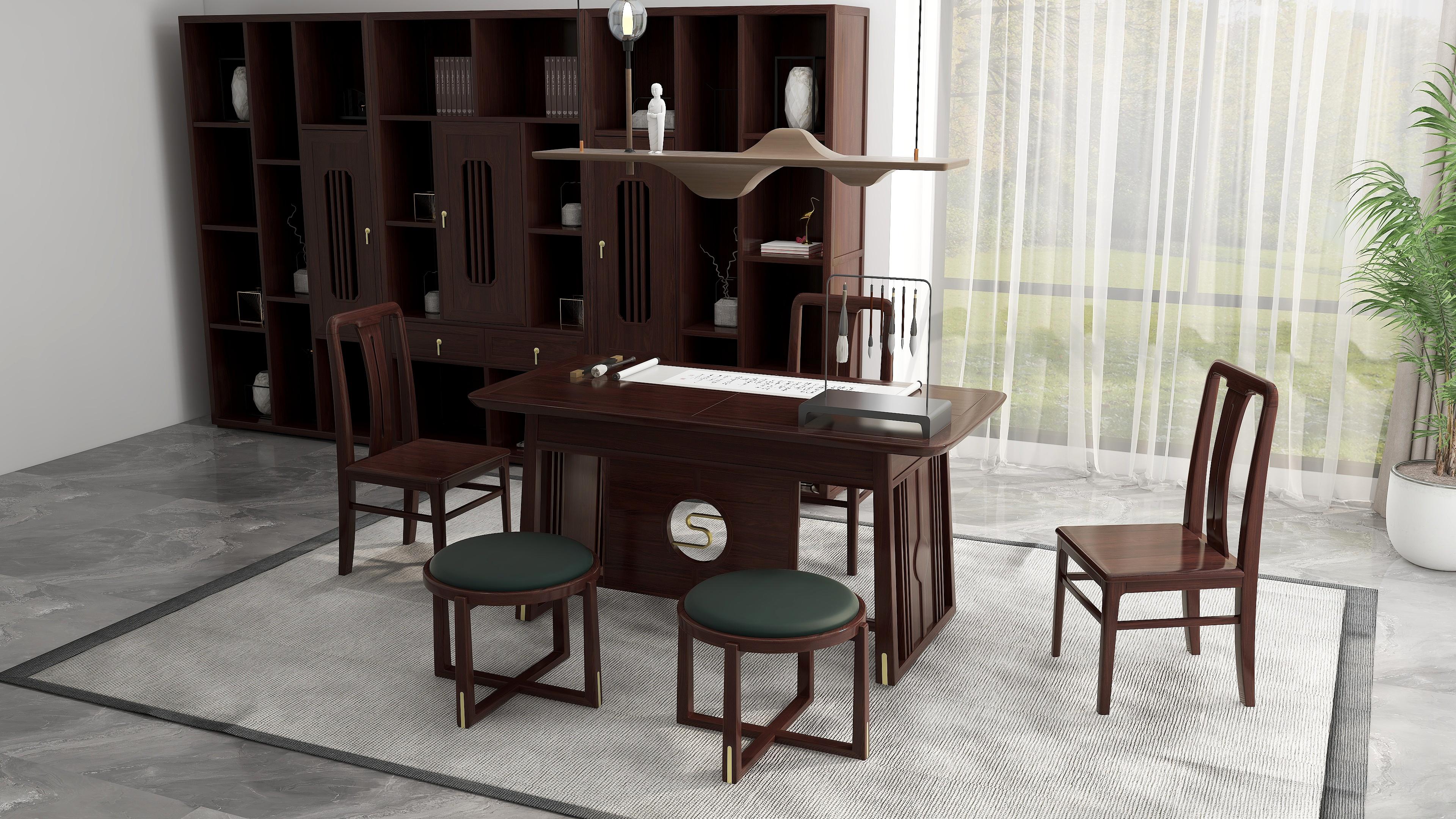 原木新中式，成就都市生活美学——书房设计