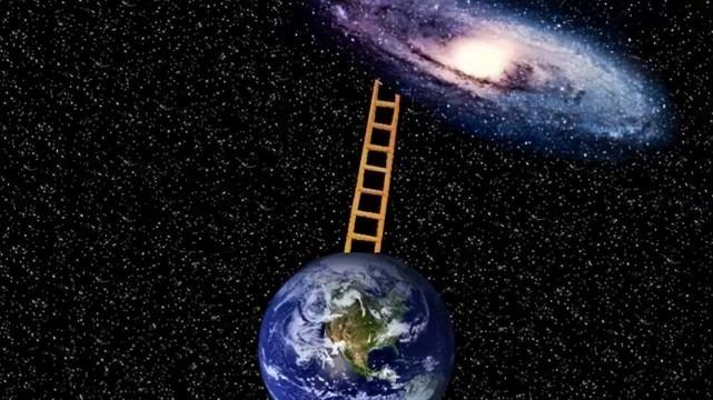 用无限长的梯子，如果没有达到第一宇宙速度，能否离开地球？