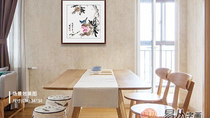 餐厅背景墙挂画 一幅点睛的花鸟画少不了