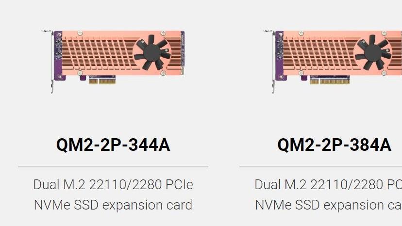 esim|威联通发布两款PCIe扩展卡支持双M.2插槽