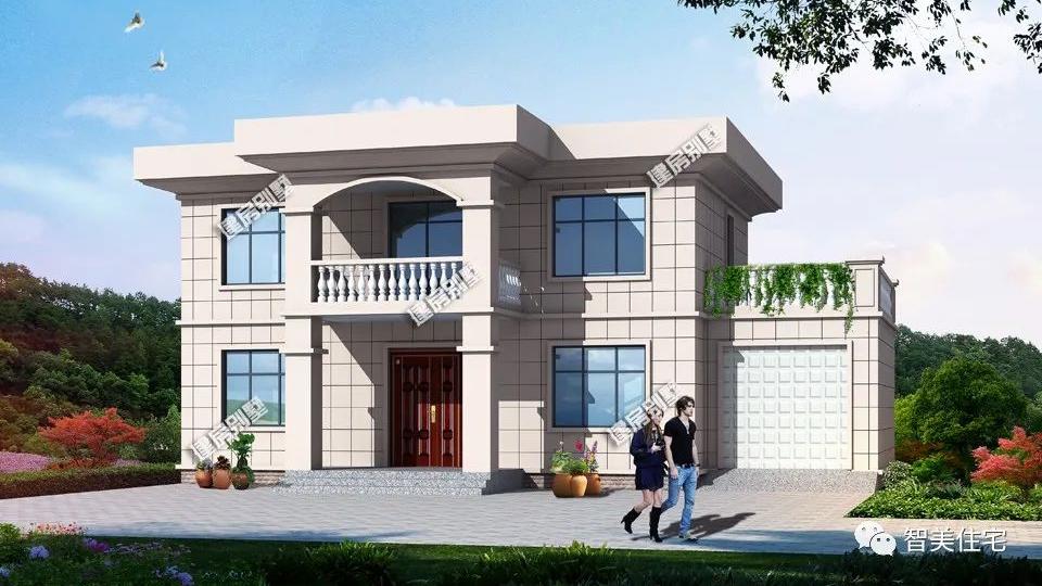 平屋顶别墅，带一个车库设计，还有比这款户型更简单的吗？