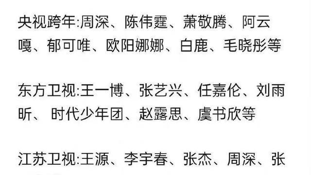 跨年|跨年“忙人”多，周深成香饽饽、张杰两边倒，湖南卫视演员非常多