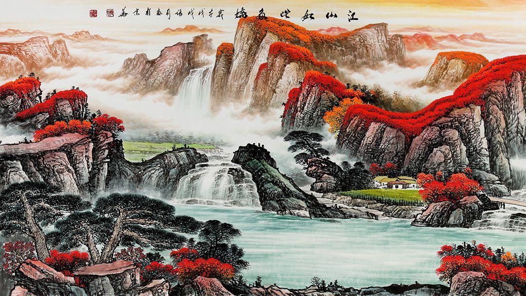 山水画|办公室应该怎么装饰好？要挂就挂名家山水画 张利作品