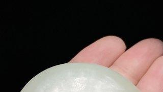 银元|清中期 和田玉籽料 白玉 知止草堂 双鸟纹 水盂 笔洗