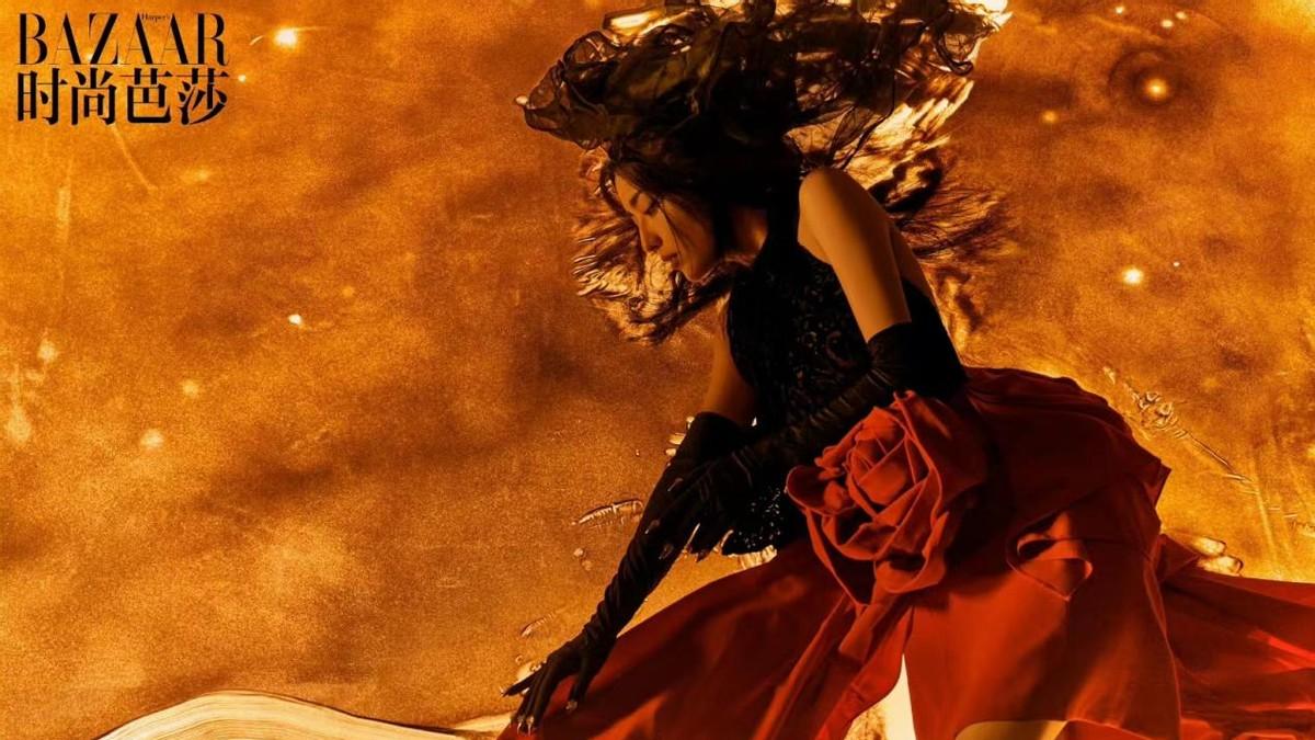 佟丽娅|39岁佟丽娅离婚后太辣了吧！新大片中国风造型封神，面纱遮脸绝美