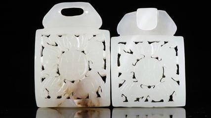 钱币博物馆|旧藏【和田玉 蝙蝠求寿 皮带扣】