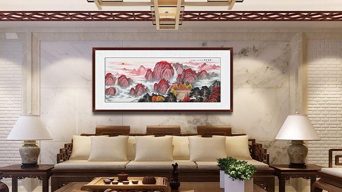 客厅壁画 墙上挂这幅自然山水画 让你眼前一亮