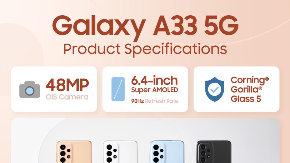 三星Galaxy|三星Galaxy A33发布，支持5G网络，或将是体验5G网络不错的选择！