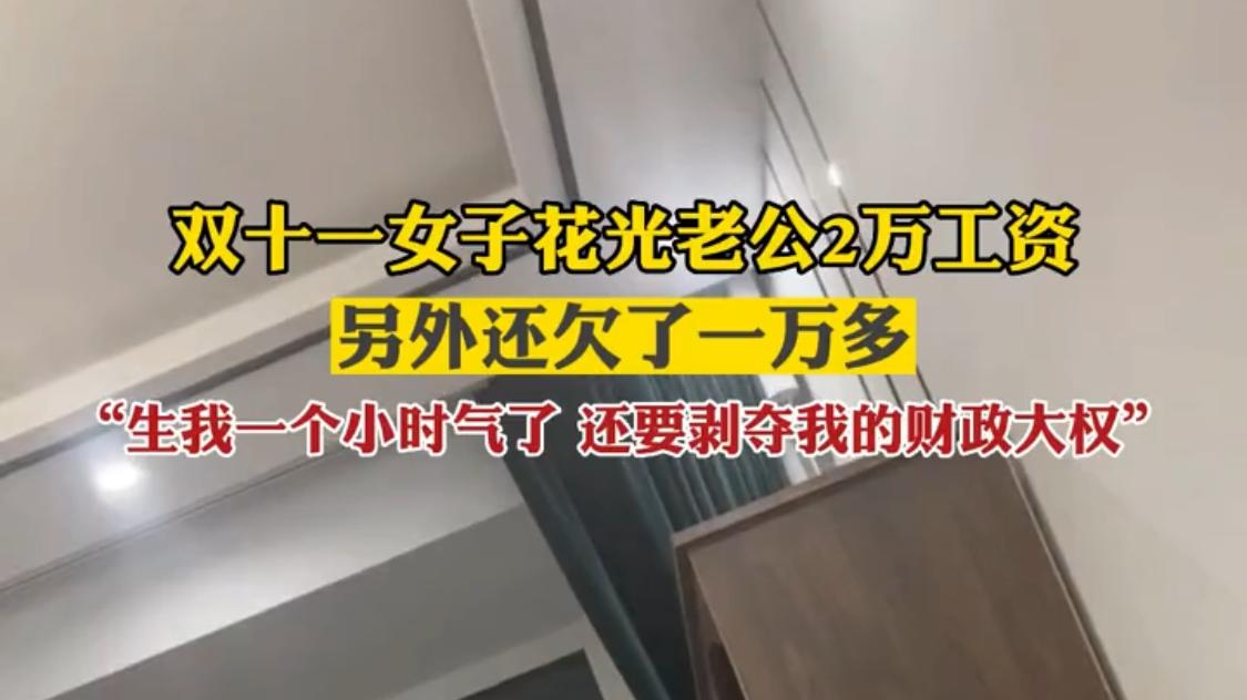 女子双11花掉老公2万多工资，还欠了1万多的债，最后还发视频吐槽
