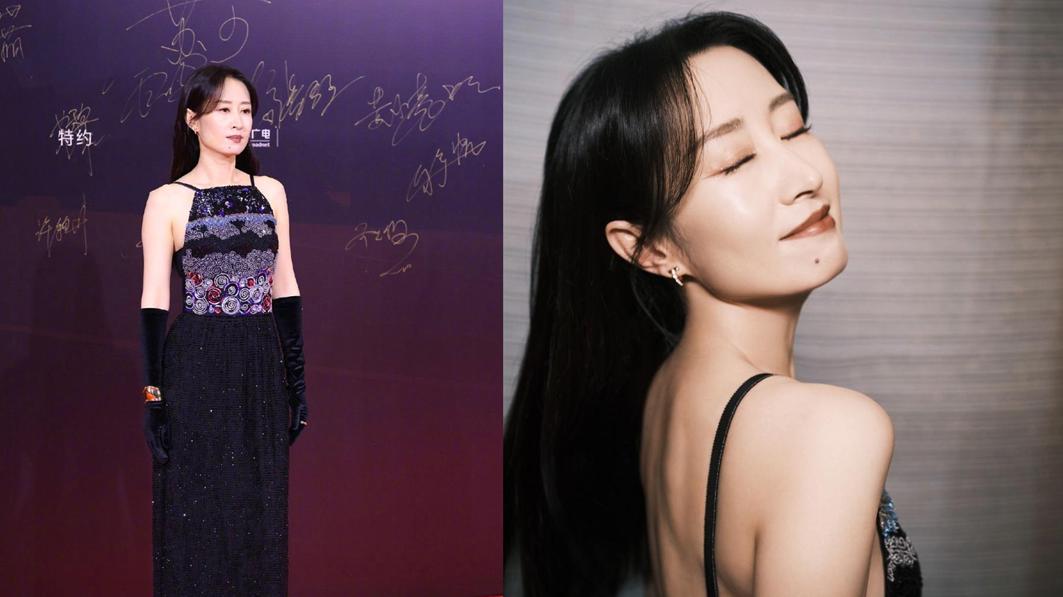 刘敏涛|恋情曝光后现身活动，穿吊带裙大秀美背，46岁刘敏涛像年轻了几岁