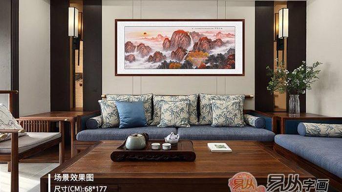 家居装饰 青山绿野红花 这些山水画不容错过