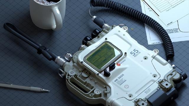 对讲机|一组未来科技感物品设计，对讲机用十种物品零件组合