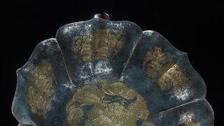 |旧藏 纯银措金 麒麟纹 赏盘