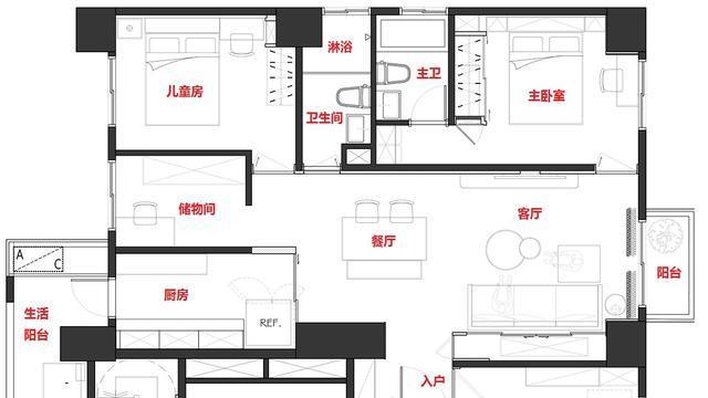 92巧妙设计出4房，照样驾驭北欧风的清新淡雅，你们学会了吗？