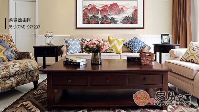 关于沙发背景墙装饰画 可以从这四款山水画入手