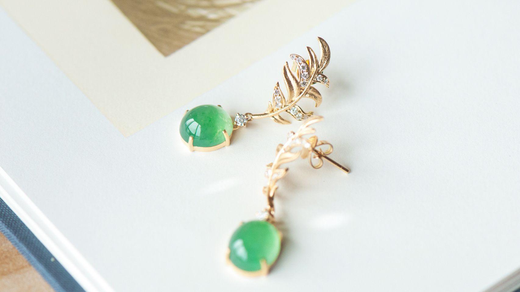 翡翠|翡翠羽毛耳环来袭