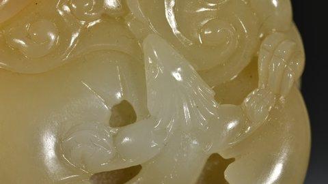 菠菜|和田玉螭龙挂件