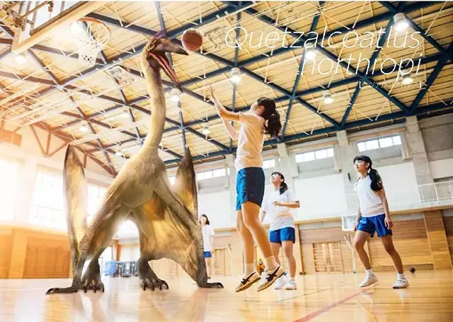远古生物有多大？日本人PS了22张对比照，图9是翼龙和人类打篮球