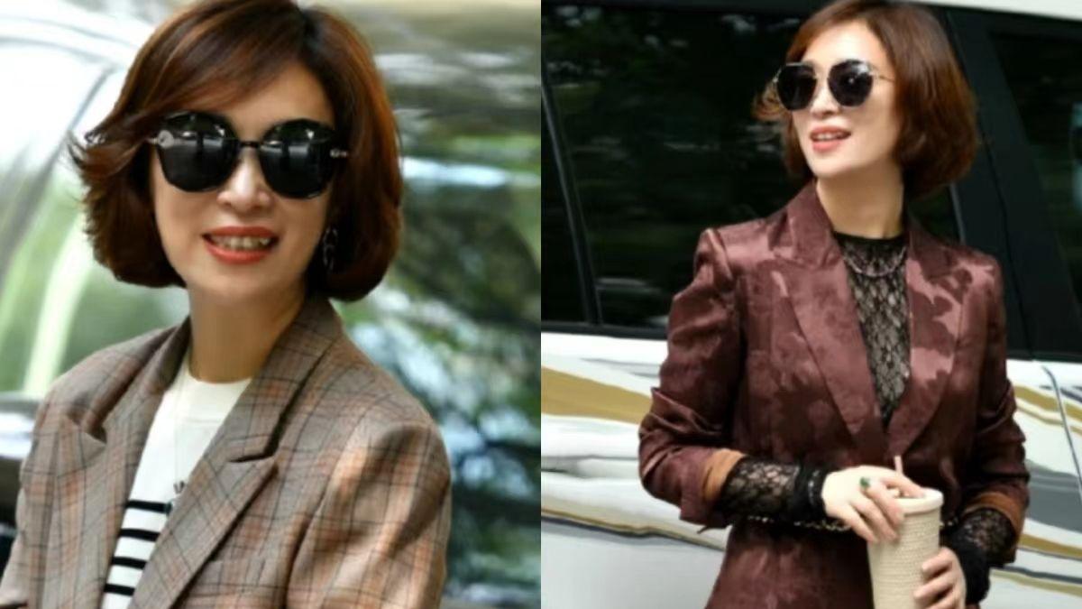 唐嫣 “老来俏”的中年女人，穿西服除了注重内搭下装，还有发型与体态