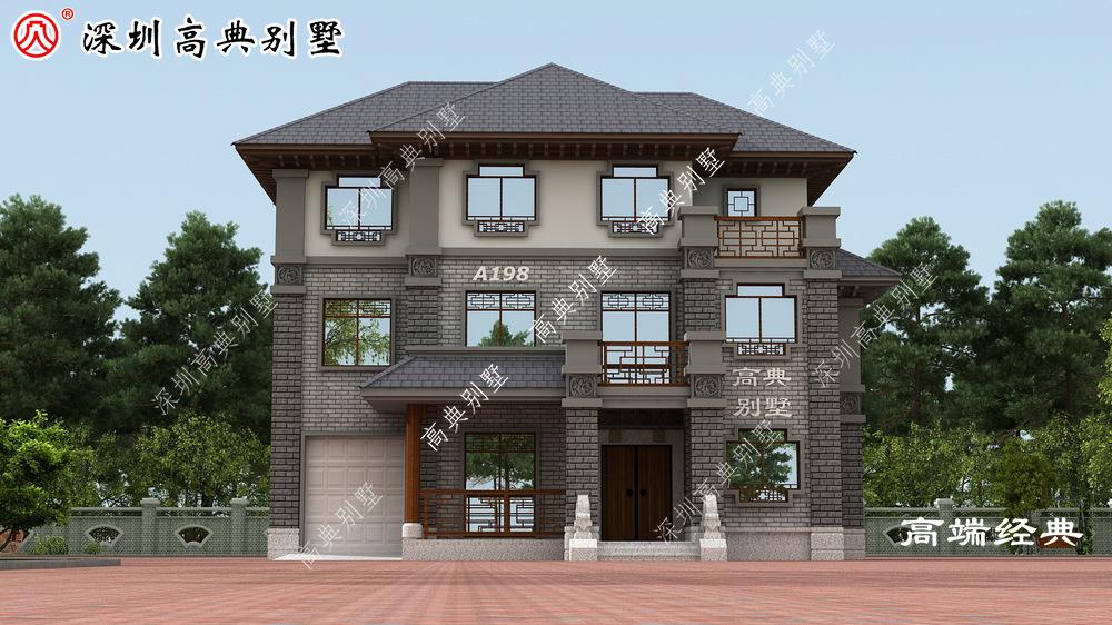 三层乡村住宅设计，满满中式风，结合现代元素居住更便捷