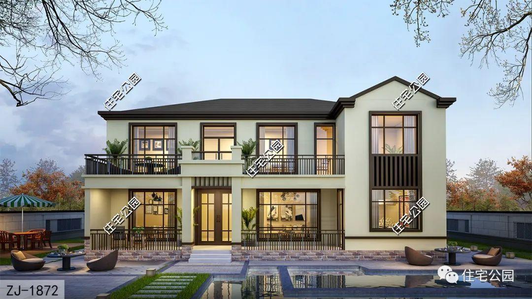 15×13米双厨房设计的二层新中式，人再多也能轻松接待