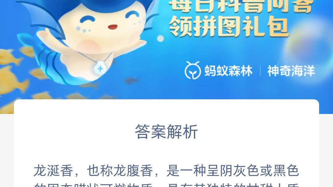 神奇海洋8.1日科普问答：龙涎香来自于以下哪种海洋生物？