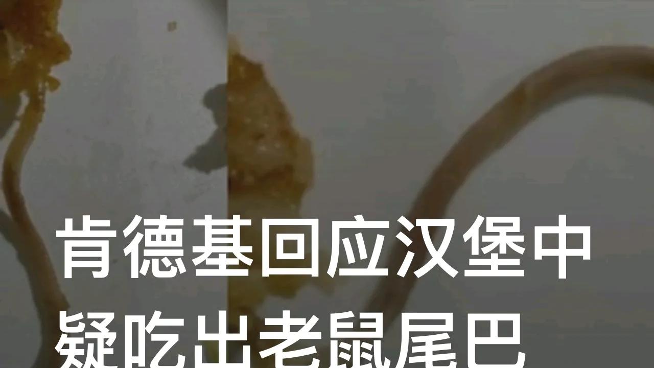 江苏男子吃汉堡时咬出老鼠尾巴，肯德基回应来了