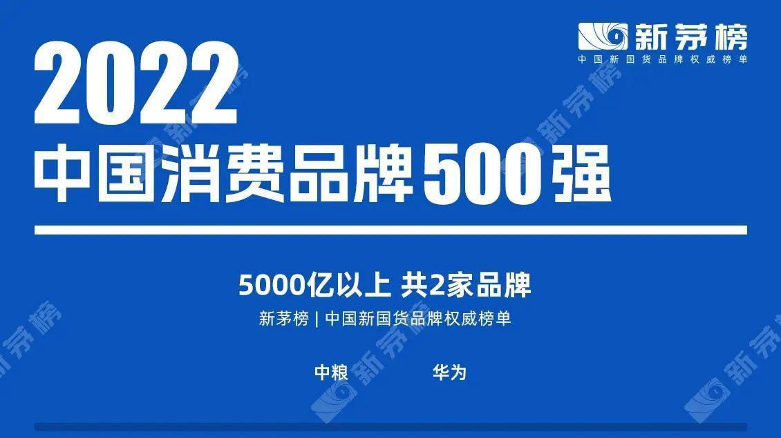 2022中国消费品牌500强，华为居首小米居前，陕西仅魏家凉皮入选