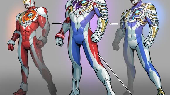 戴拿奥特曼|黑田朝生绘制戴卡三大形态：完美押题，和原版造型各有千秋！