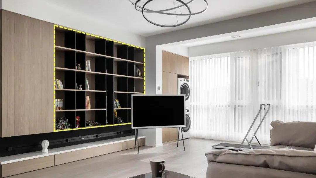 事实证明：满墙电视柜真的好用，杂七杂八都能塞，入住一点没后悔