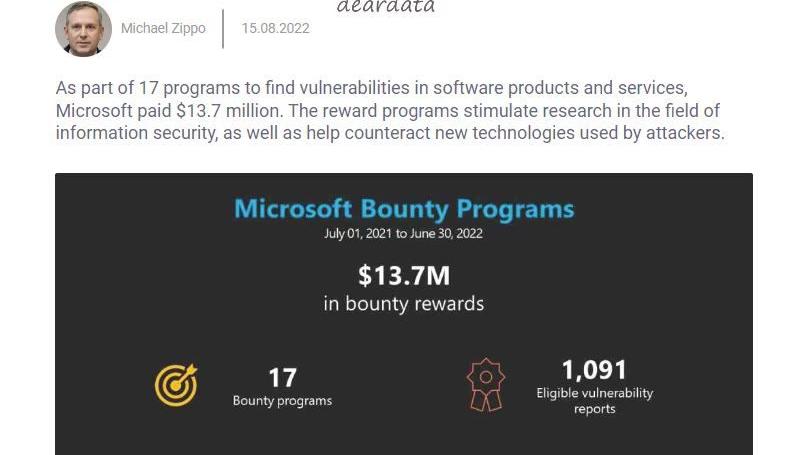 黑客|向白帽黑客致以崇高敬意：微软向 46 个国家335位专家支付了奖励