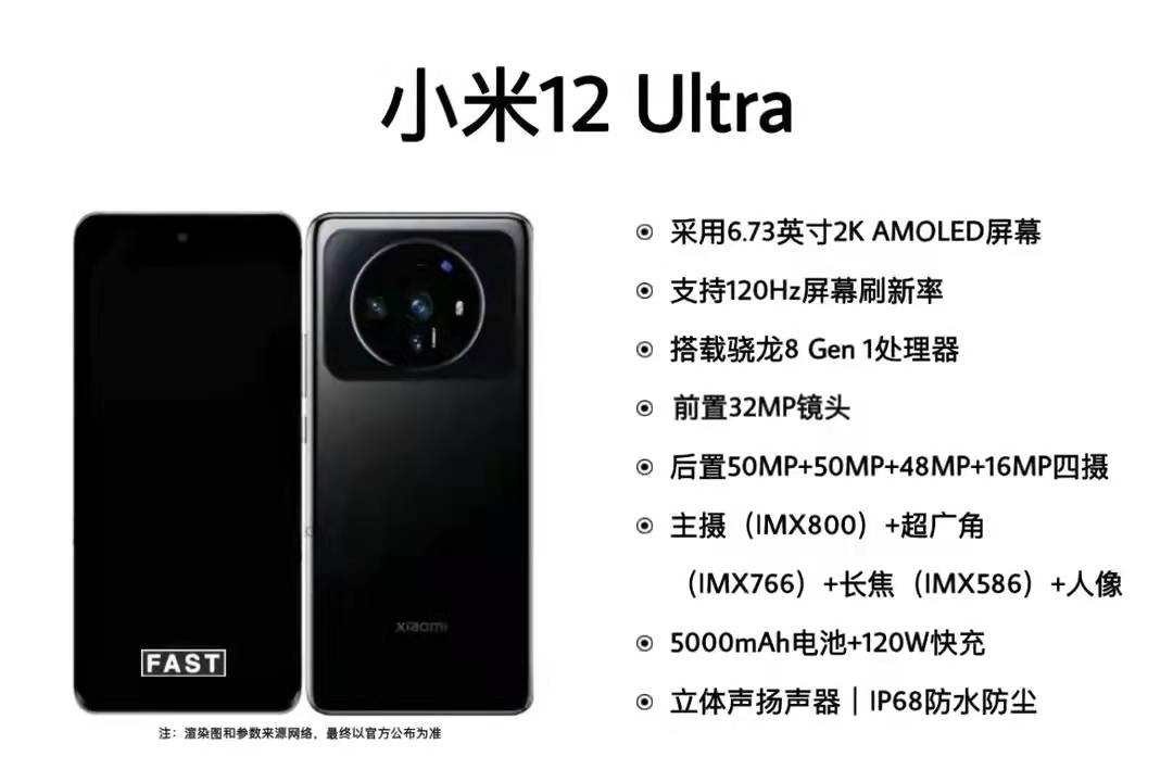 安卓|小米12 Ultra爆料汇总，后置四摄很强势，硬件配置很硬核