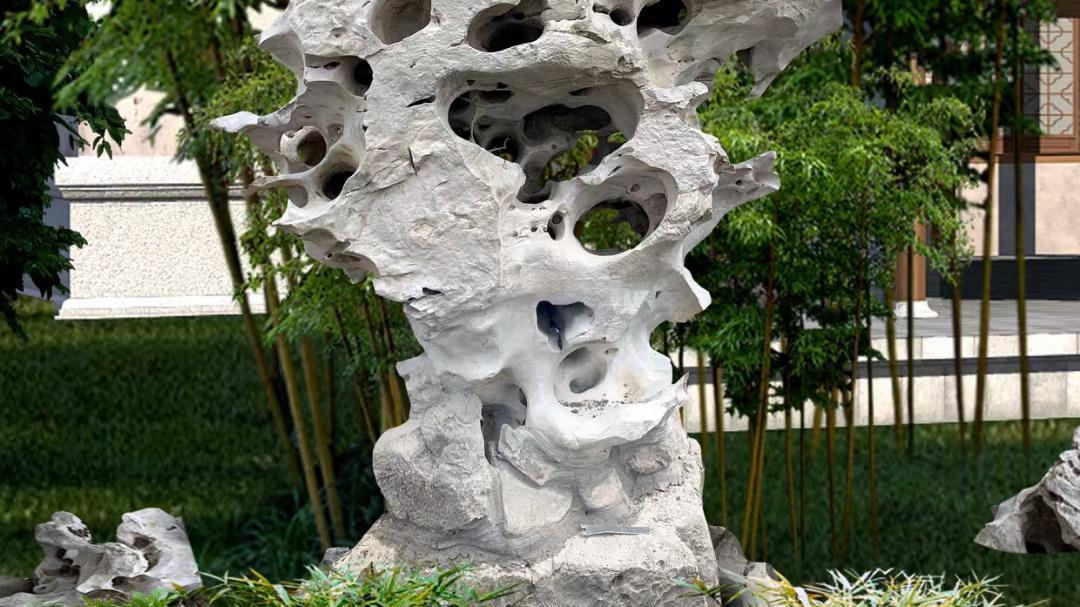|太湖石形态各异的特征形成了与众不同的视觉感