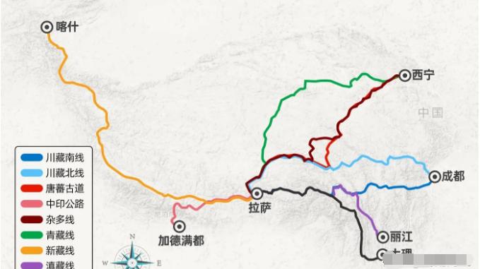 青藏线|四大进藏路线：青藏线、川藏线、滇藏线、新藏线各自的特点和里程！