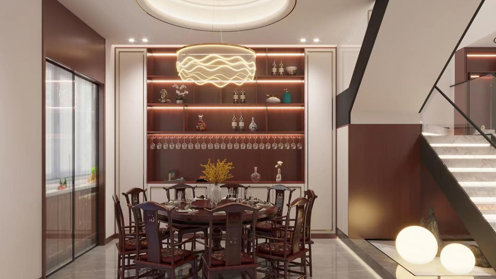 【鲁班装饰】傍山大院300㎡新中式风格，芳华