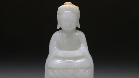 和田玉籽料|舊藏和田玉籽料“释迦牟尼佛”座像