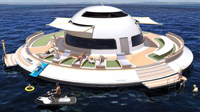 一款可以移动的“海景房”，超级豪华难以拥有的“UFO”型游艇
