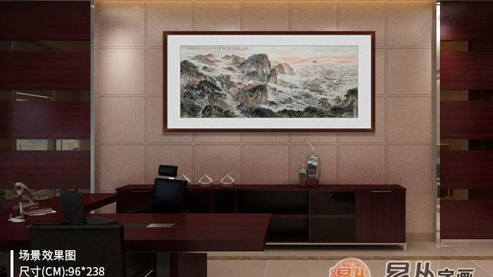 办公室挂画 挂山水国画 为公司注入生机与活力