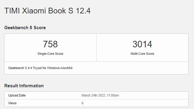 小米科技|小米 Book S 12.4″ 出现在 Geekbench 和蓝牙 SIG 认证
