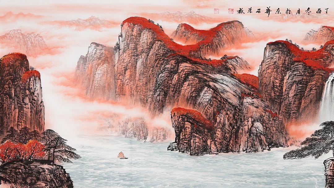 山水画|办公室高品位装饰 石荣禄山水画作品 大气端庄