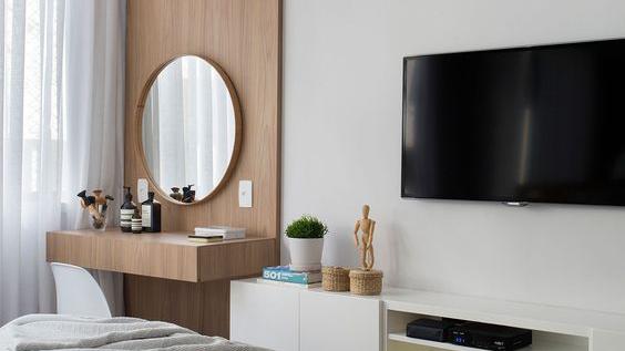 真心想要梳妆台的，不妨考虑家里这4处，卧室里连着衣柜超省空间