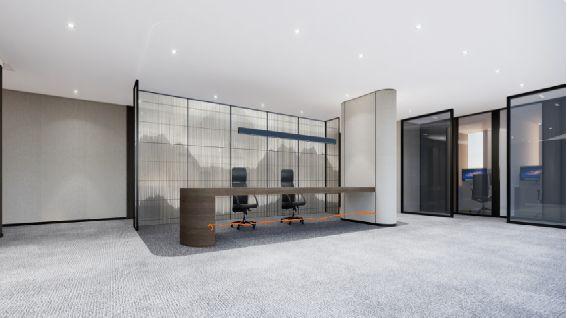 裁员|狸办公案例精选：鸿旗集团办公室，沉稳蓝与质感黑碰撞的金属质感