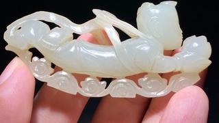 翡翠|明 和田玉籽料 白玉 玉飞天 童子飞天 把件 挂件