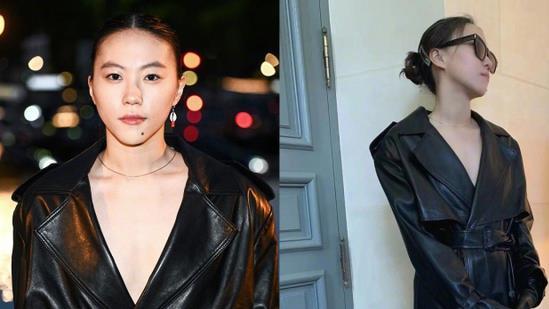 王菲|25岁窦靖童皮衣现身巴黎时装周，王菲收到照片：2个字够惊艳