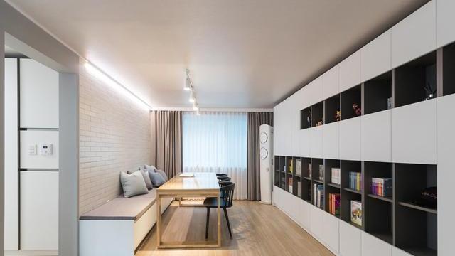 90三居室，“去客厅化”放张长桌，又能做餐厅，真的比之前实用