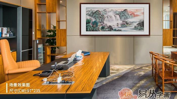 山水画|办公室壁画 山水佳作带给你十足品位