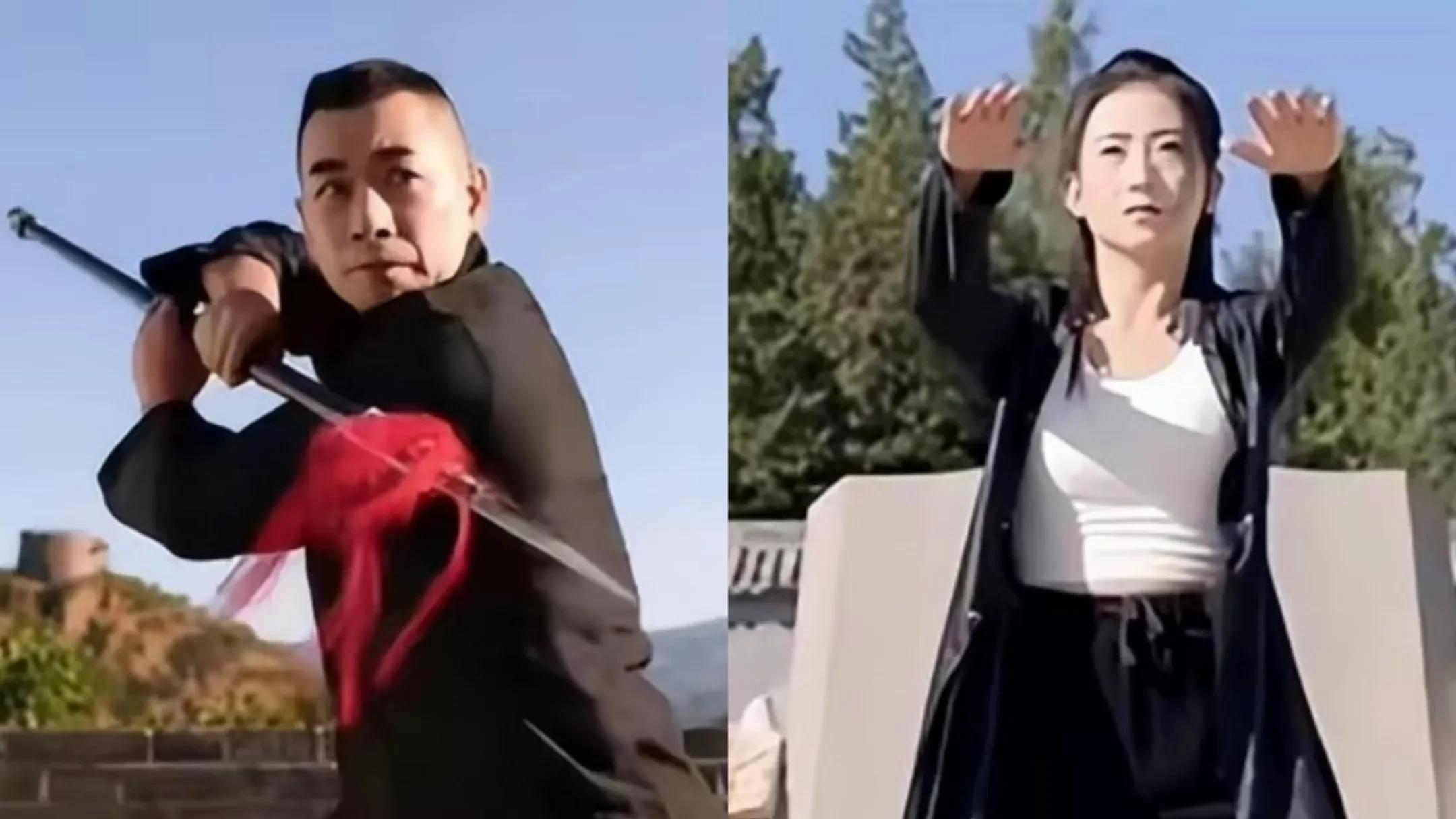 赵文卓|赵文卓“空中踢双手剑”，甄子丹在雪地里试一下，结局出乎意料