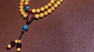 老蜜蜡|藏传 爆老：老蜜蜡+红珊瑚绿松石108颗念珠