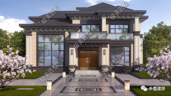 两层新中式风格，造价仅30W，就可以在老家拥有别墅